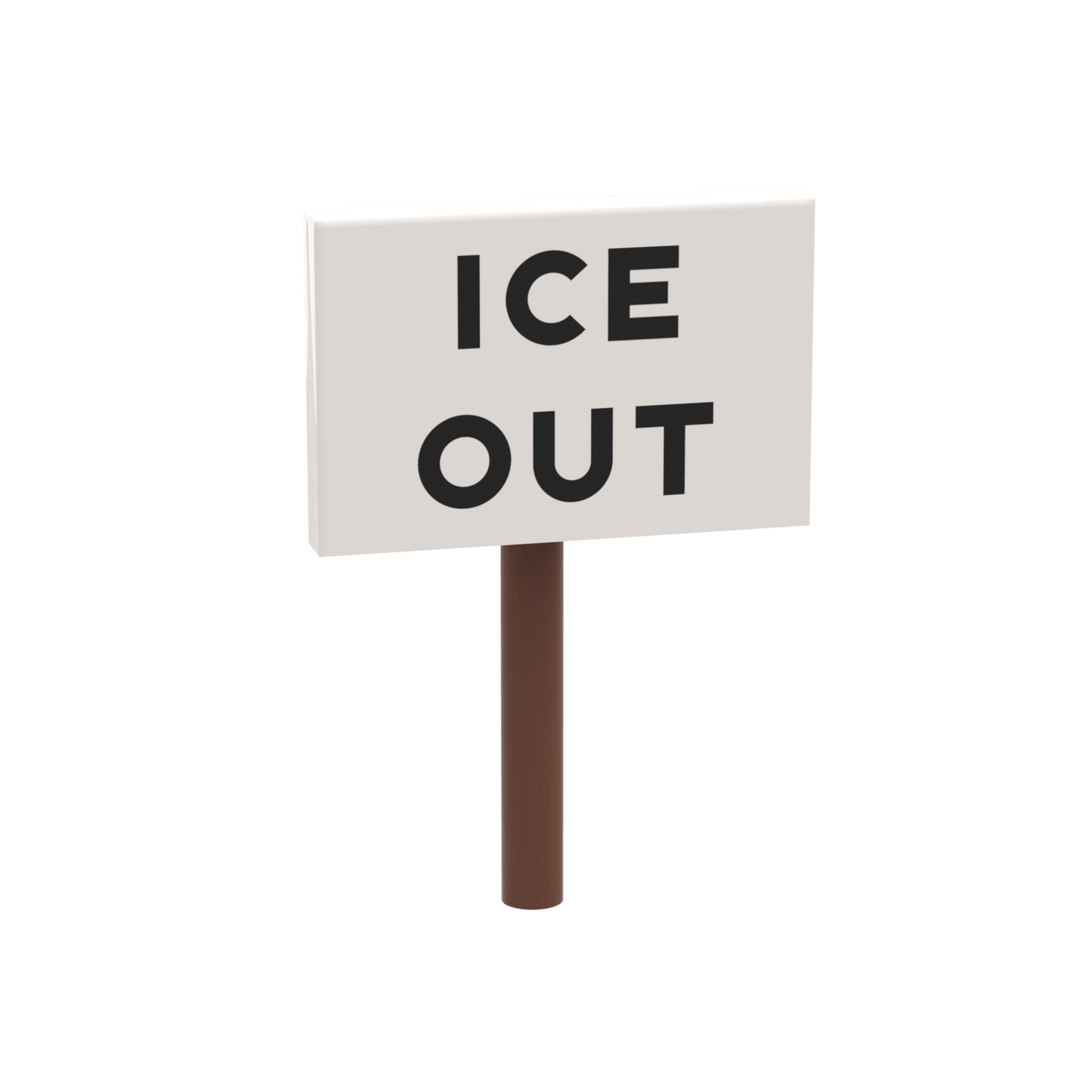 "ICE OUT" Protest Sign - Custom Printed 2x3 Tile - Made Using a LEGO® Part