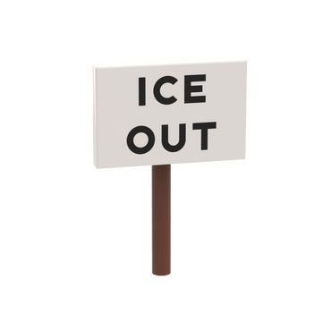 "ICE OUT" Protest Sign - Custom Printed 2x3 Tile - Made Using a LEGO® Part