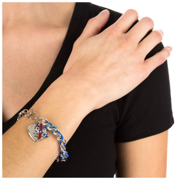 Proud to be a Navy Wife Ribbon Charm Bracelet