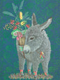 Floral Donkey Delight Greeting Card  -  Blank Card