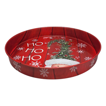 Huge Deep Round 13.5" Tray - Ho Ho Ho