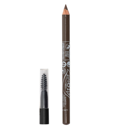 PuroBio Eyebrow Pencil: Dark Dove Gray - Define, Shape & Fill for Natural, Fuller Brows (Paraben-Free)