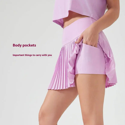 Purple Double Layer Points Exercise Skort