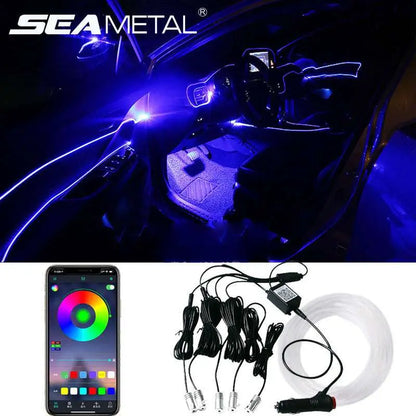 Purple Interior Car LED Light Strip Cigarette Lighter