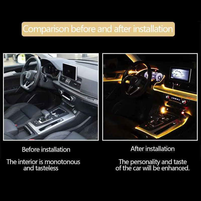 Purple Interior Car LED Light Strip Cigarette Lighter