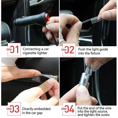Purple Interior Car LED Light Strip Cigarette Lighter