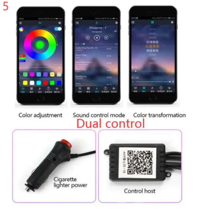 Purple Interior Car LED Light Strip Cigarette Lighter
