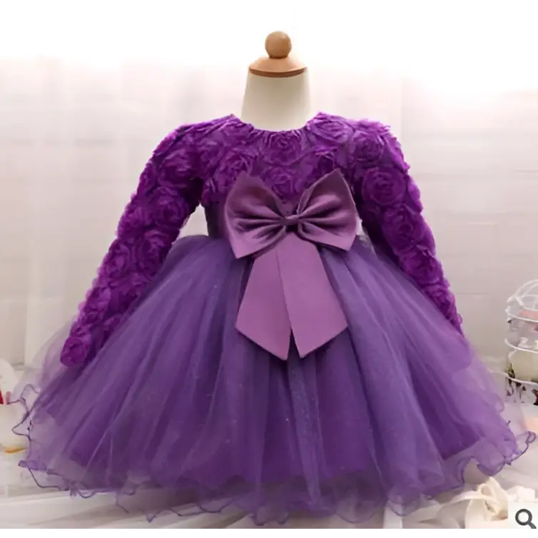 Purple Lace Girls Dress Rose Wedding Dress Skirt