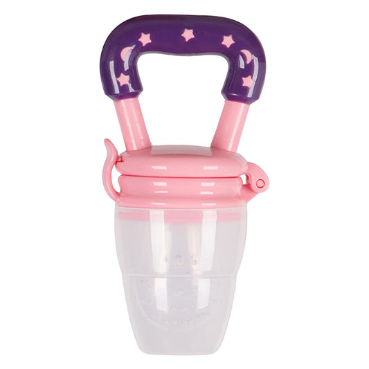 Sevi Bebe Silicone Baby Fruit Feeder & Teether: Safe Introduction to Fruit, Soothes Teething Pain - Pink, EN14372 Compliant
