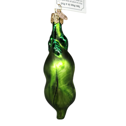 Two Peas In A Pod Glass Ornament