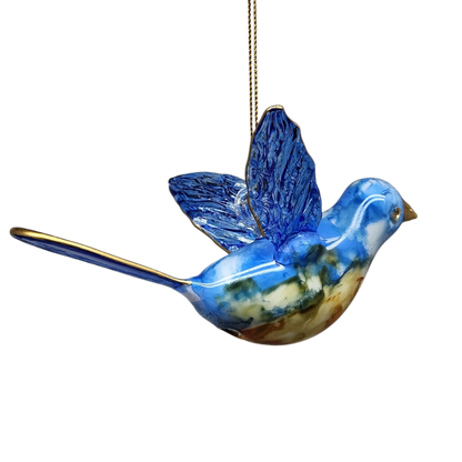 Blown Glass Bluebird - Azure Sky