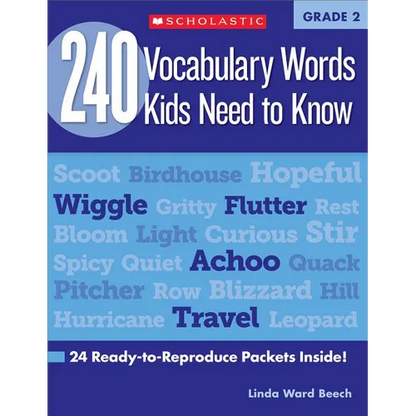 240 Vocabulary Words Kids Need to Know: Grade 2: 24 Ready-To-Reproduce Packets Inside! - Paperback