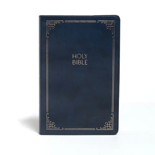 KJV Large Print Personal Size Reference Bible, Navy Leathertouch Indexed - Imitation Leather