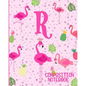 Composition Notebook R: Pink Flamingo Initial R Composition Wide Ruled Notebook - Paperback
