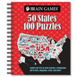 Brain Games - 50 States 100 Puzzles: Explore the USA in Word Searches, Cryptograms, Dot-To-Dots, Anagrams, Trivia, and More! - Spiral