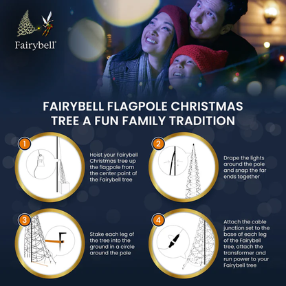 Fairybell 20 Foot Flagpole Tree - 900 LED Multi-Color