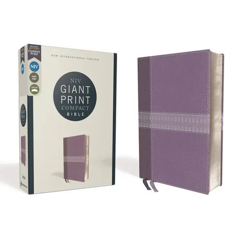 Niv, Giant Print Compact Bible, Leathersoft, Purple, Red Letter Edition, Comfort Print - Imitation Leather