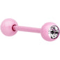 14G 5/8 Clear Gem Pink Acrylic Over Steel Tongue Ring