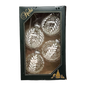 Krebs Value Glass Ball 4 pack - Snowy Botanical on White