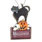Wooden Halloween Ornament -  Black Cat