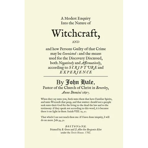 A Modest Enquiry Into the Nature of Witchcraft - Paperback