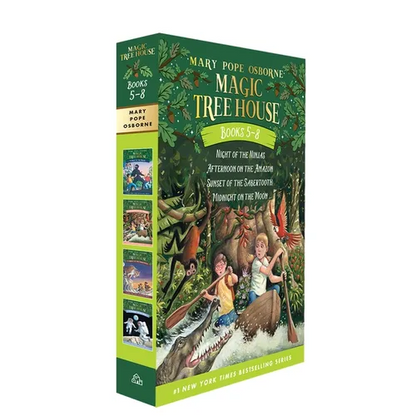 Magic Tree House Books 5-8 Boxed Set: Night of the Ninjas; Afternoon on the Amazon; Sunset of the Sabertooth; Midnight on the Moon - Boxed Set