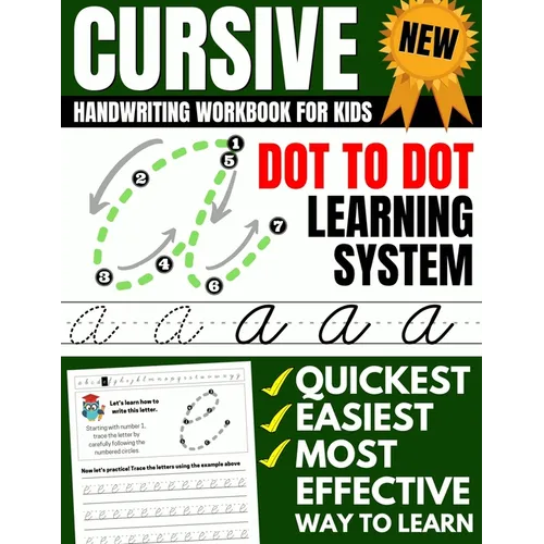Cursive Handwriting Workbook For Kids: Dot To Dot Cursive Practice Book (Beginning Cursive) - Paperback