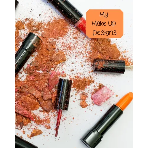 My Make Up Designs: Book of face chart templates for make up artist designers creations. Perfect for teens, students & professionals. Orange design - Paperback