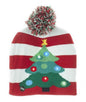 Battery-Operated Knit Hat with LED - Christmas Tree