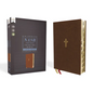 Nasb, Thinline Bible, Large Print, Leathersoft, Brown, Red Letter Edition, 1995 Text, Thumb Indexed, Comfort Print - Imitation Leather