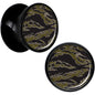 Black Acrylic Tiger Camo Print Saddle Plug Set 1/2