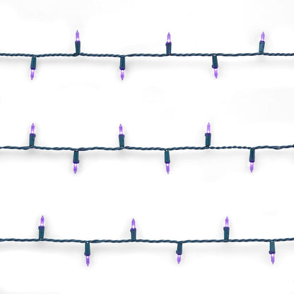 Purple LED String Lights - 100 Light - Green Wire