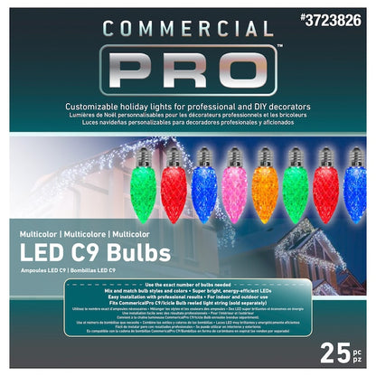 Multicolor LED C9 Light Bulbs - 25 Pack