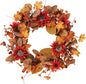Harvest Autumn Wreath with Berries and Sunflowers - 22 inch