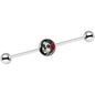 14G Katrina Sugar Skull with Rose Flower Industrial Barbell 37mm