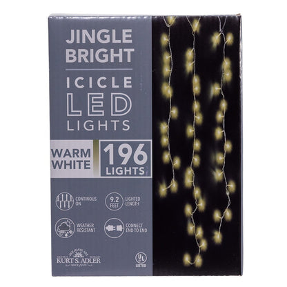 Warm White Jingle Bright Icicle Lights