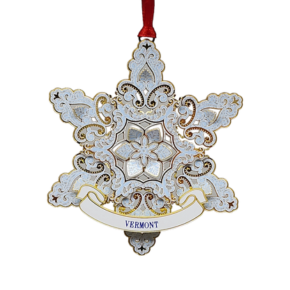 Sparkling Snowflake Collectible Brass Ornament