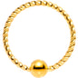 20G 5/16 Gold Tone Anodized So Twisted Captive Style Seamless Ring