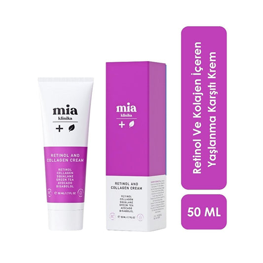 Mia Klinika Anti-Aging Cream with Retinol and Collagen - Reduces Wrinkles, Improves Skin Elasticity - 1.69 fl oz