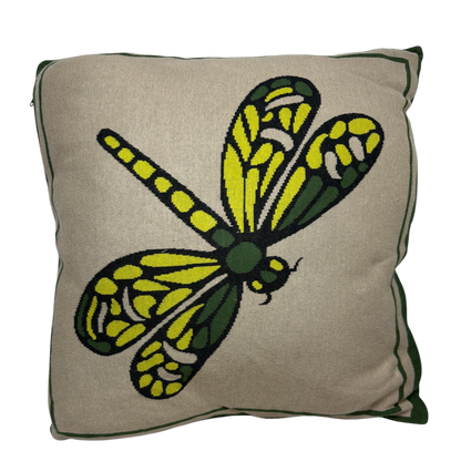 Knitted Dragonfly Accent Pillow