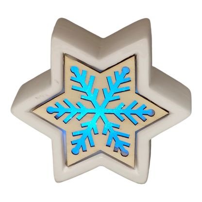 Color Changing Dolomite & Wood Decor - Snowflake