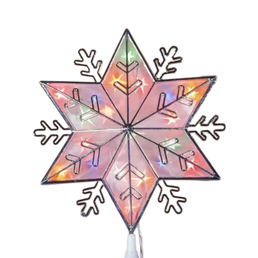 Lighted Snowflake 10" Tree Topper - Multicolor