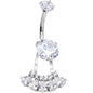 Clear Gem Swagger Sweep Dangle Belly Ring