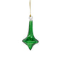 Blown Glass Teardrop Ornament - Green - Low Bulge