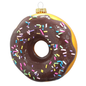 Chocolate Donut Blown Glass Ornament