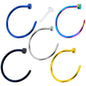 20G 3/8 Pack Set of 5 Assorted Stainless Steel Nose Hoop Rings
