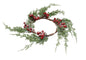 Frosted Faux Cedar Branch Candle Ring with Berries