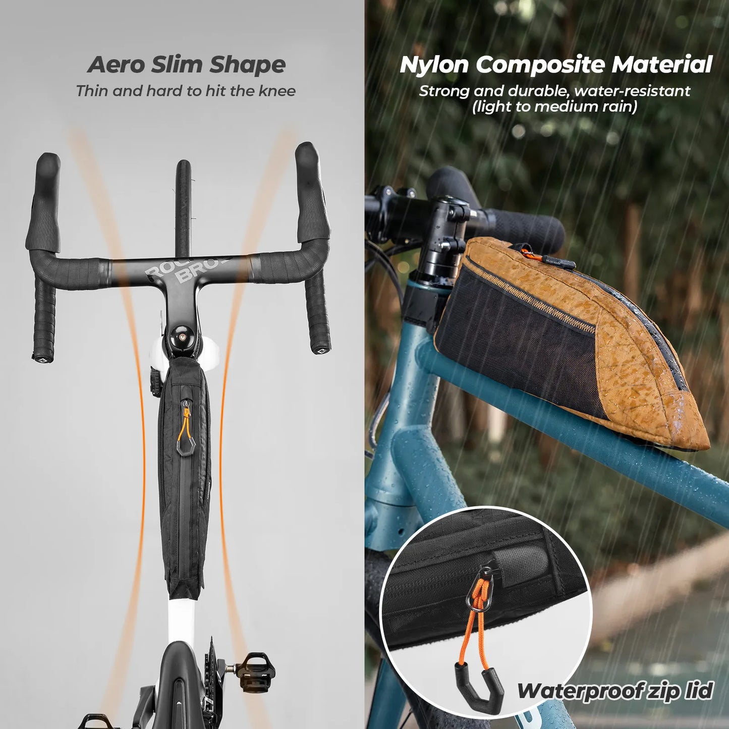 Water-repellent Top Tube Bag for Bikepacking 1L/1.75L