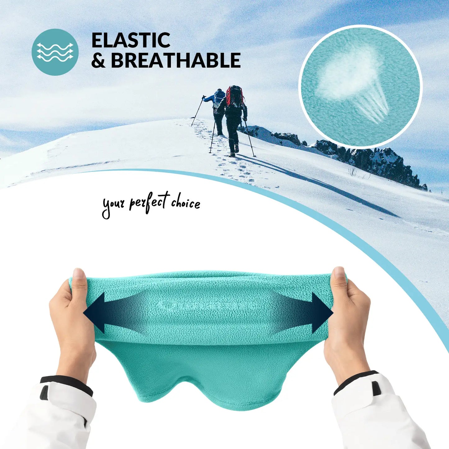 Double-Sided Fleece Integrated Face and Neck Warmer for Ultra Comfort