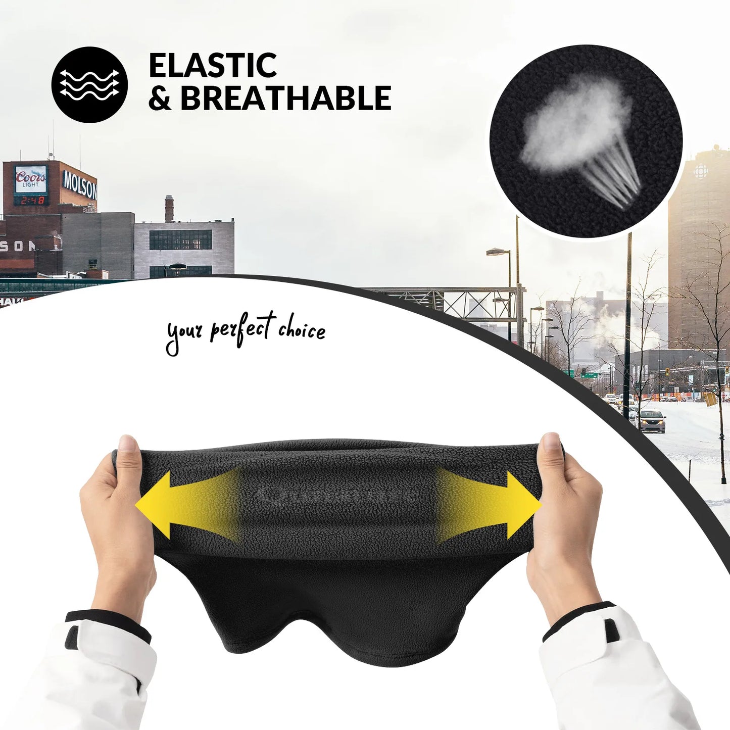 Double-Sided Fleece Integrated Face and Neck Warmer for Ultra Comfort